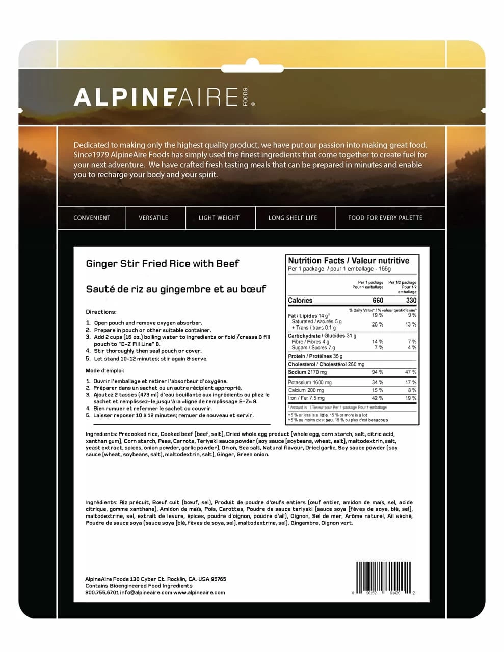 AlpineAire Ginger Stir Fried Rice With Beef - Image 2