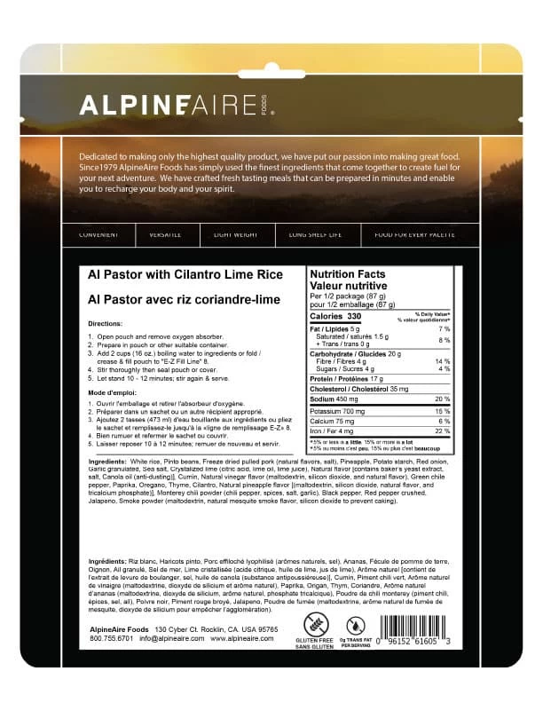 AlpineAire Al Pastor With Cilantro Lime Rice - Image 2