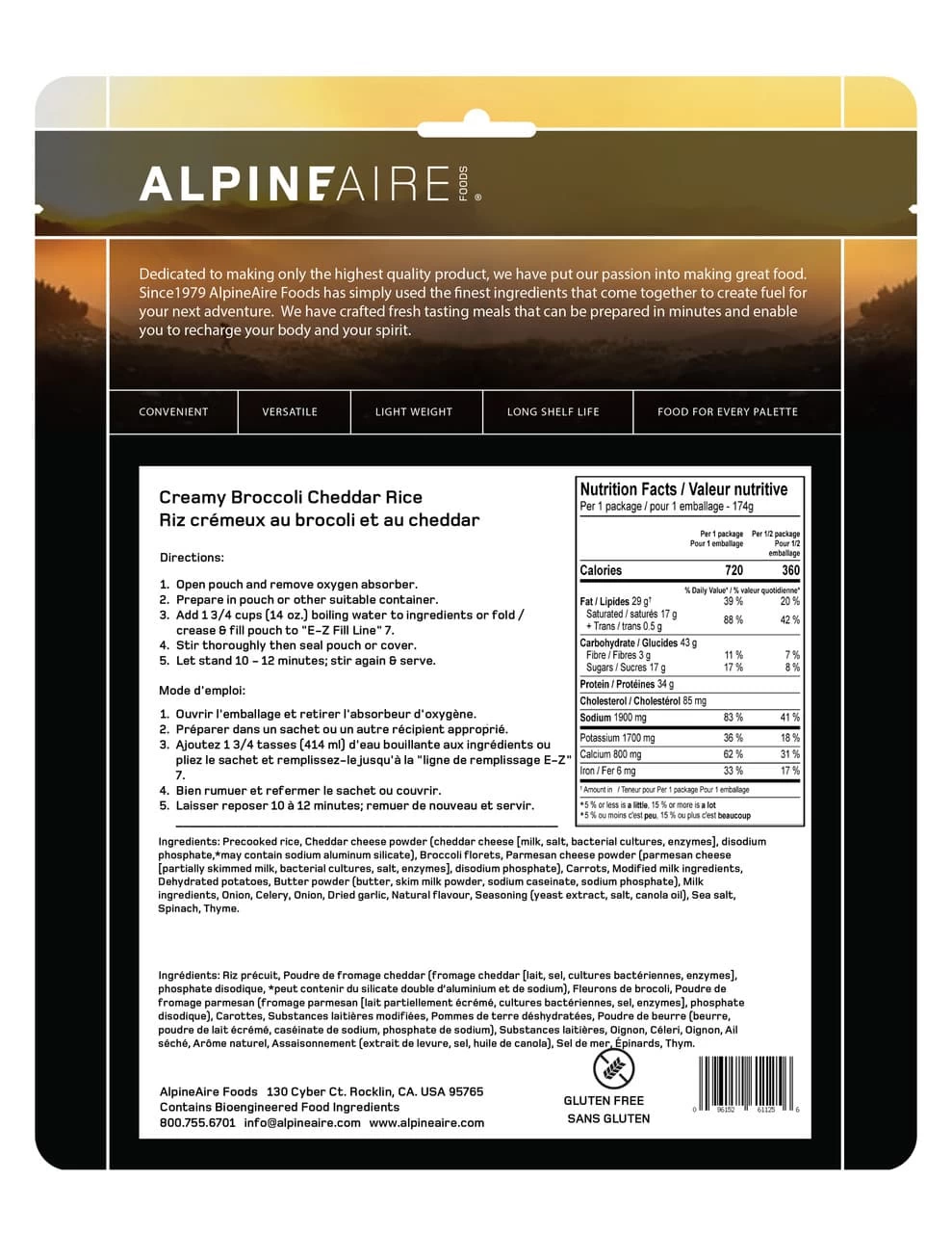 AlpineAire Creamy Broccoli Cheddar Rice - Image 2