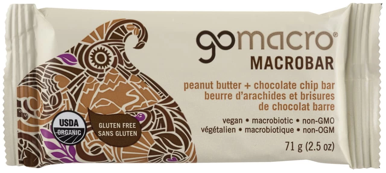 GoMacro Peanut Butter + Chocolate Chip Bar